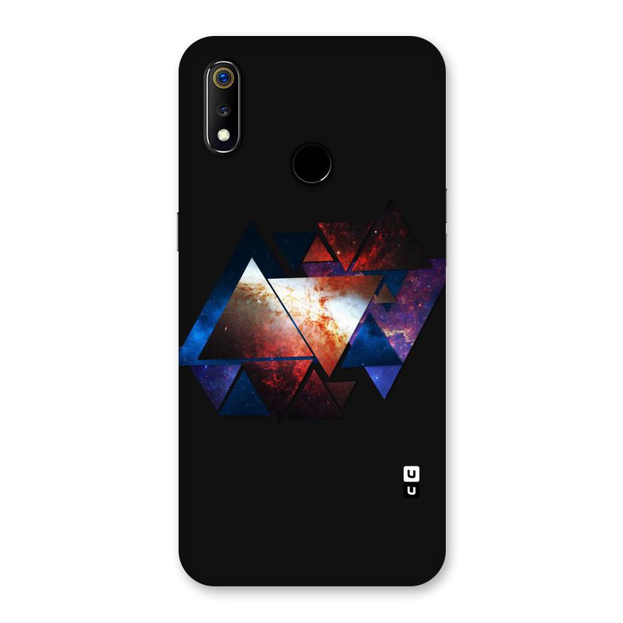 Fire Galaxy Triangles Back Case for Realme 3