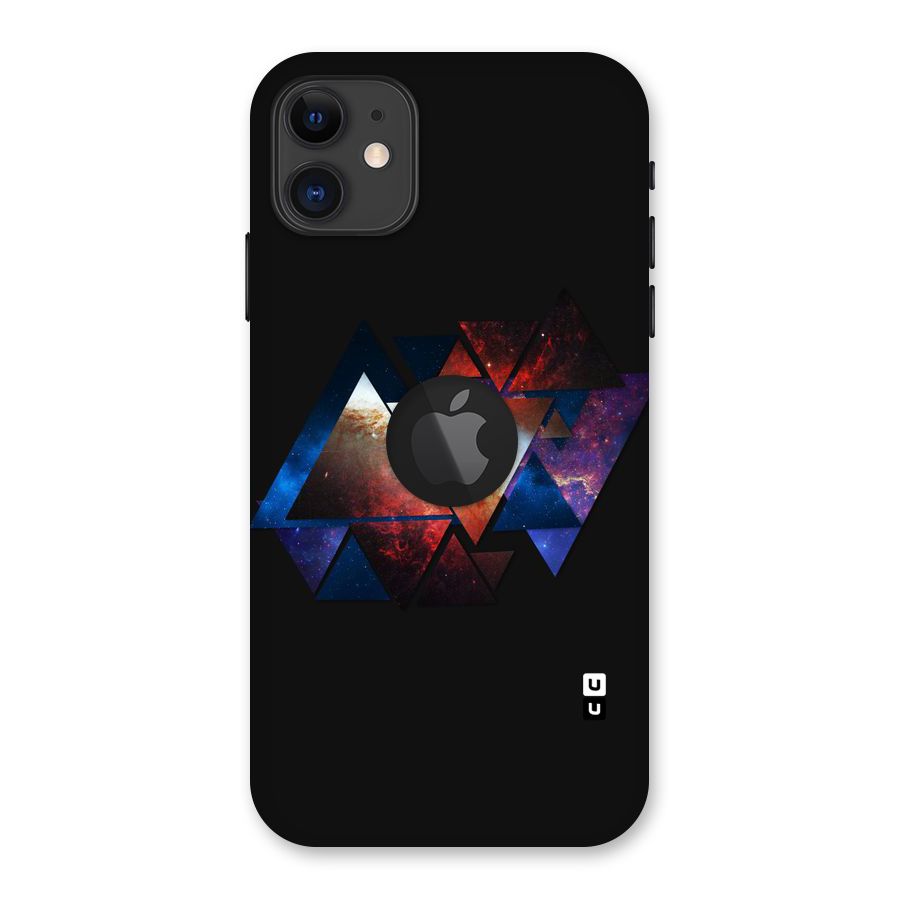 Fire Galaxy Triangles Back Case for iPhone 11 Logo Cut