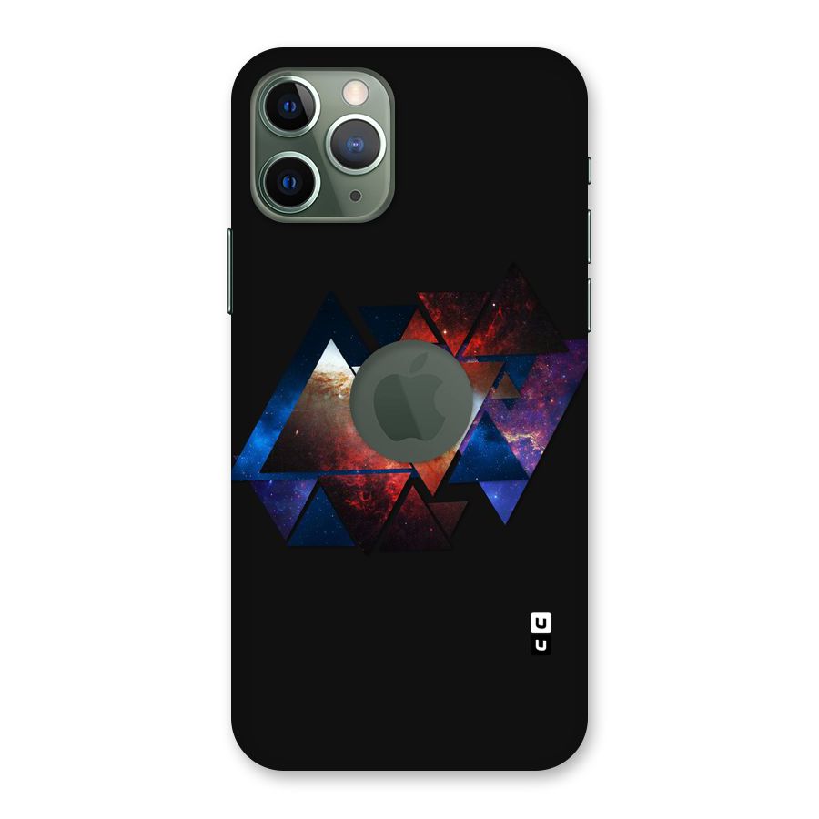 Fire Galaxy Triangles Back Case for iPhone 11 Pro Logo  Cut