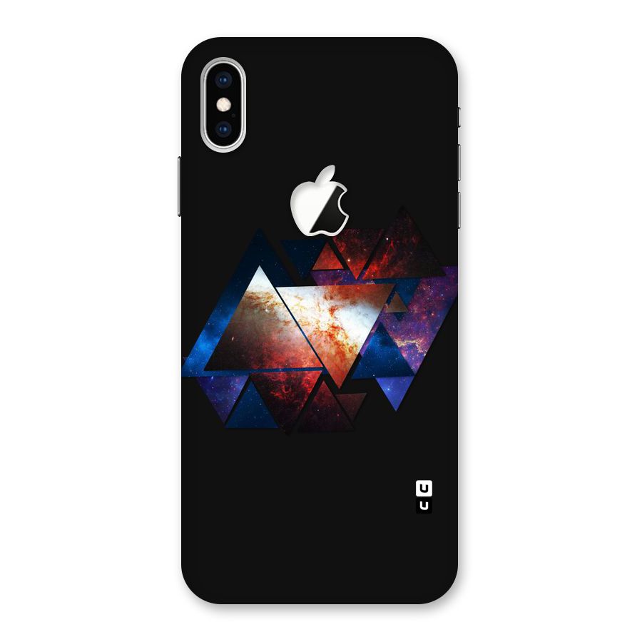 Fire Galaxy Triangles Back Case for iPhone XS Max Apple Cut