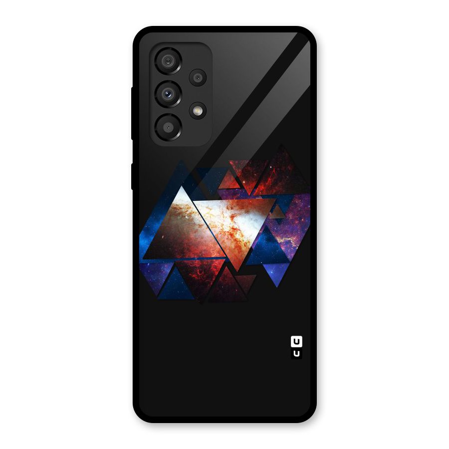 Fire Galaxy Triangles Glass Back Case for Galaxy A33 5G