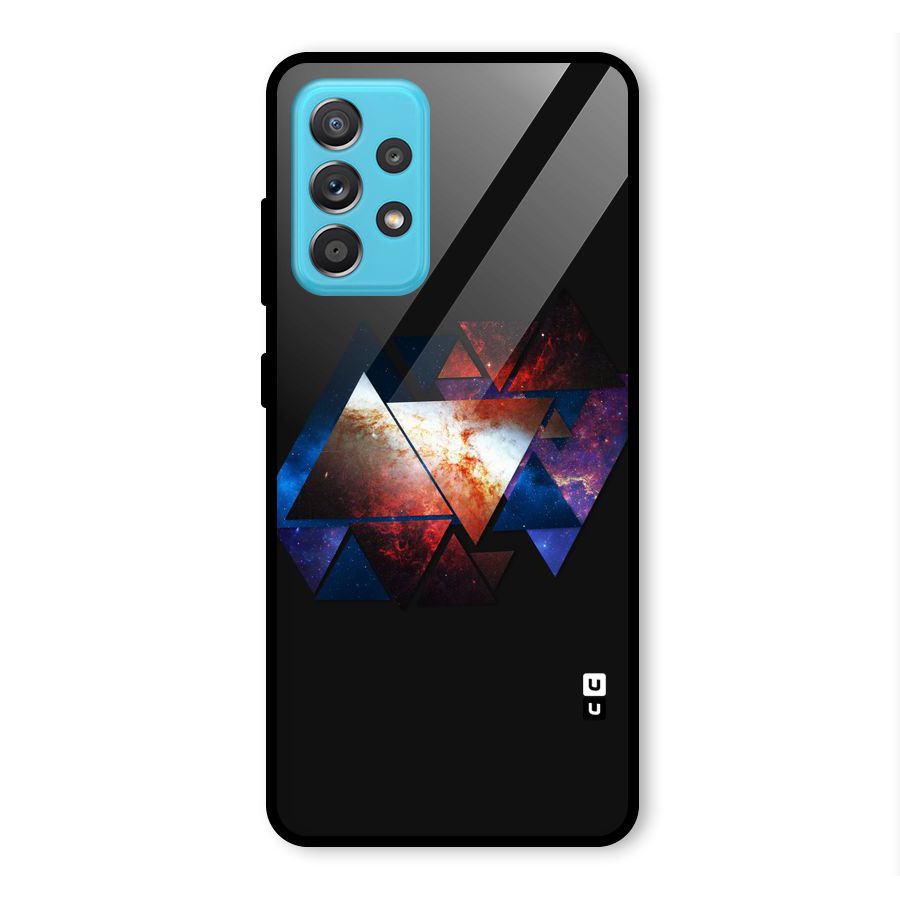 Fire Galaxy Triangles Glass Back Case for Galaxy A52