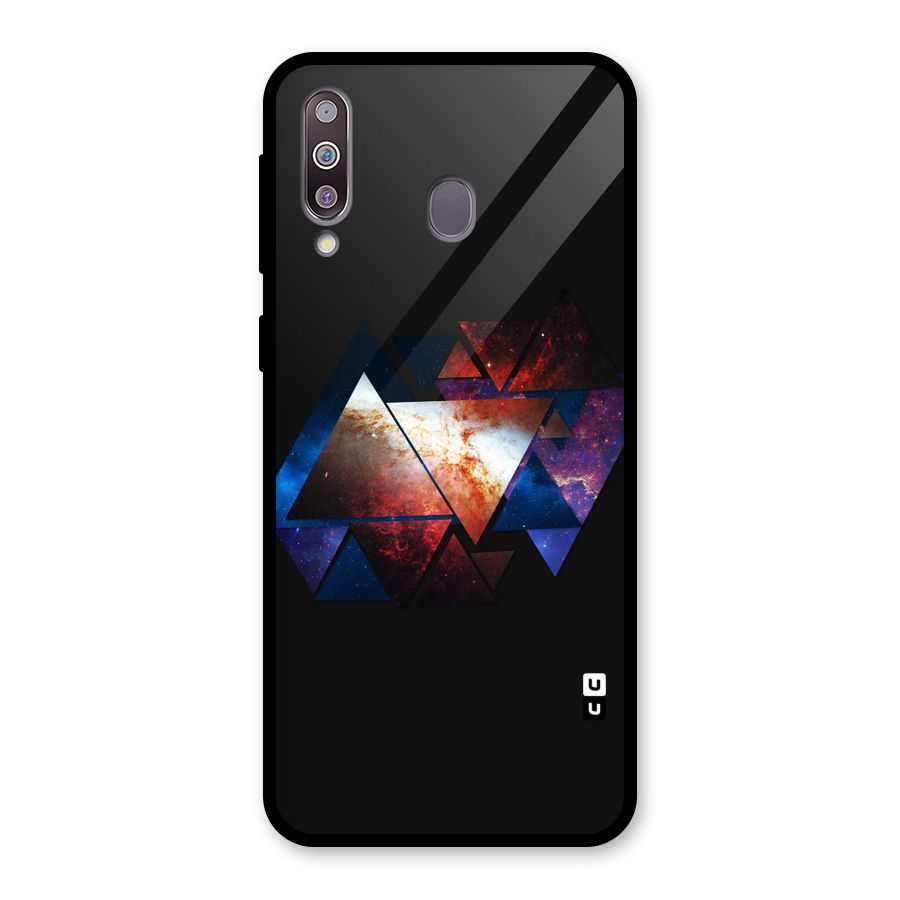 Fire Galaxy Triangles Glass Back Case for Galaxy M30