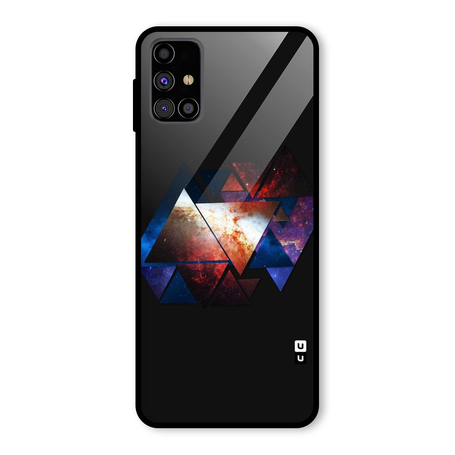 Fire Galaxy Triangles Glass Back Case for Galaxy M31s