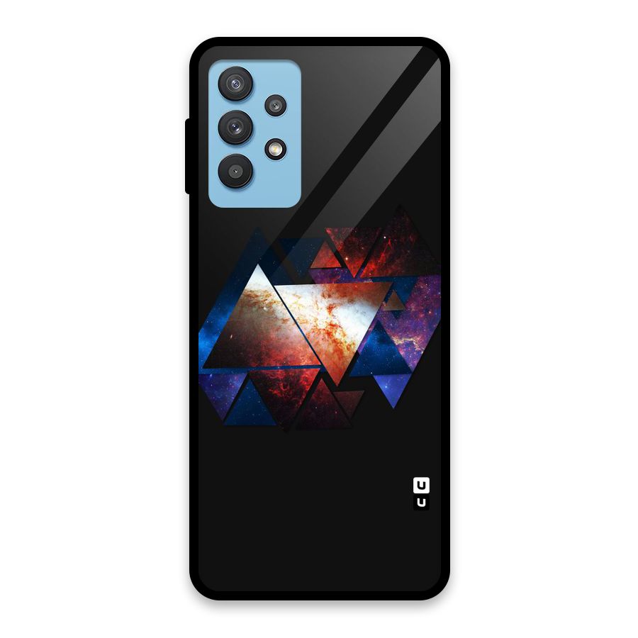 Fire Galaxy Triangles Glass Back Case for Galaxy M32 5G