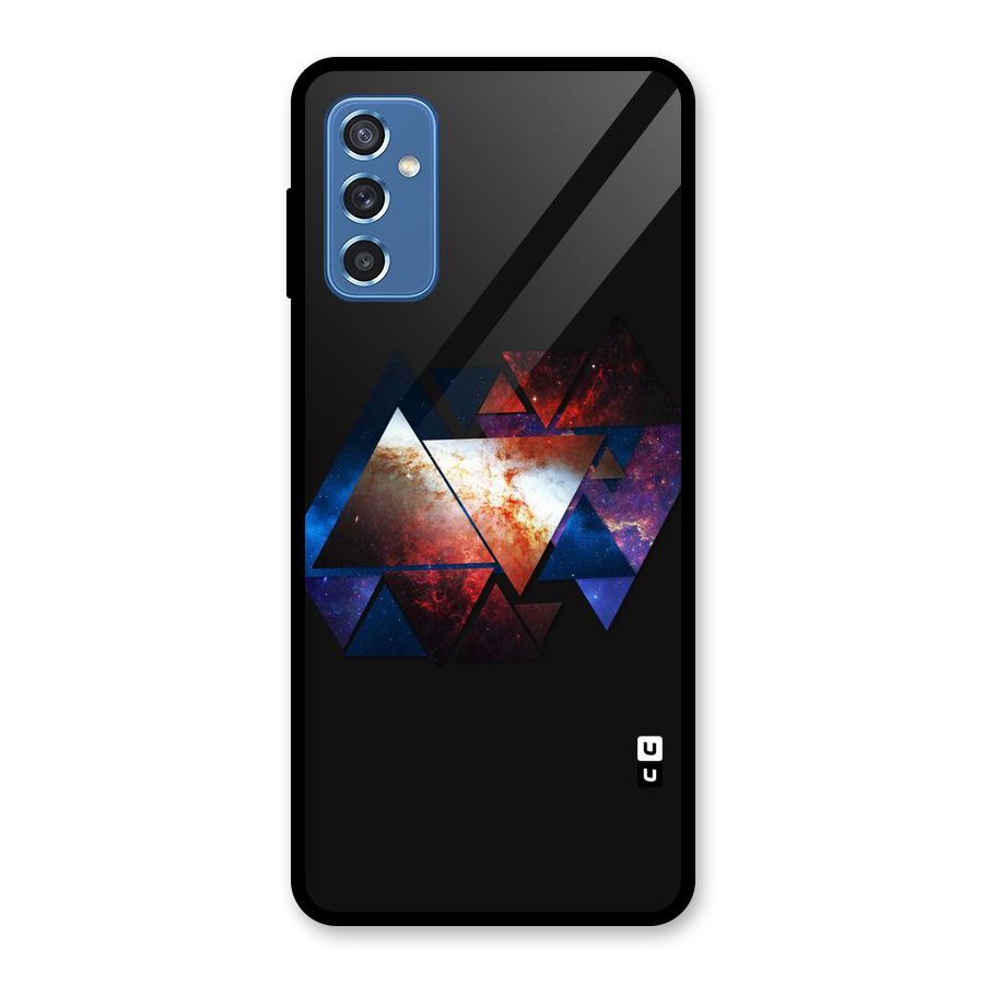 Fire Galaxy Triangles Glass Back Case for Galaxy M52 5G