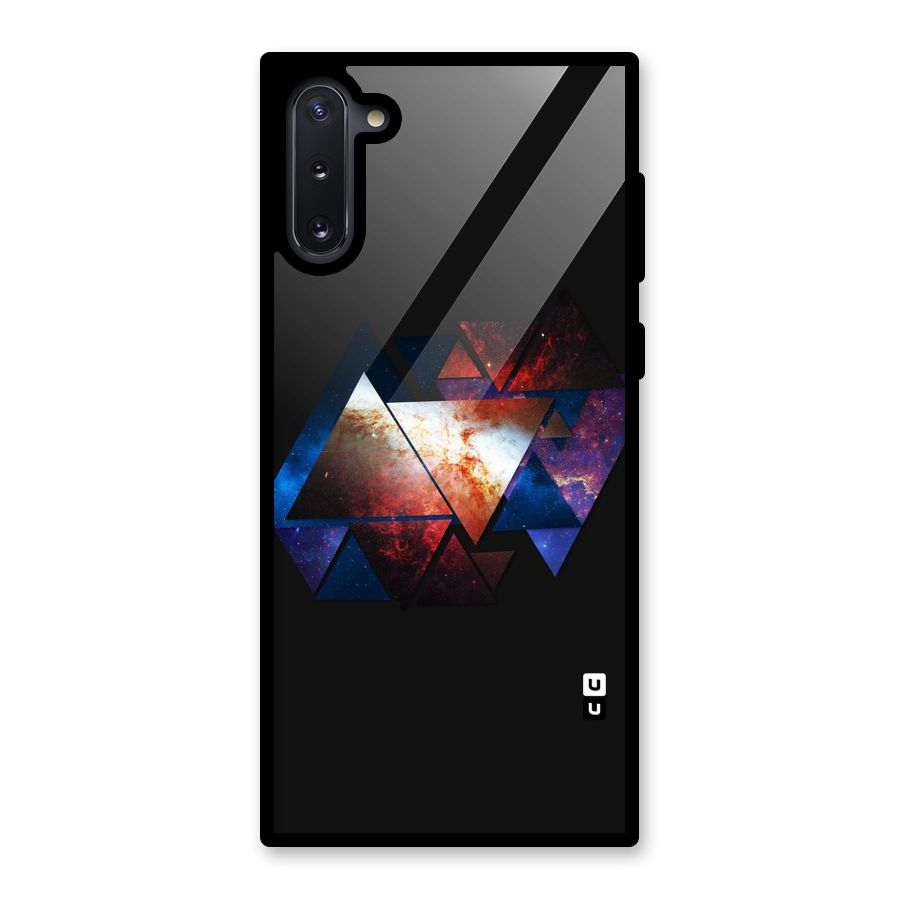 Fire Galaxy Triangles Glass Back Case for Galaxy Note 10