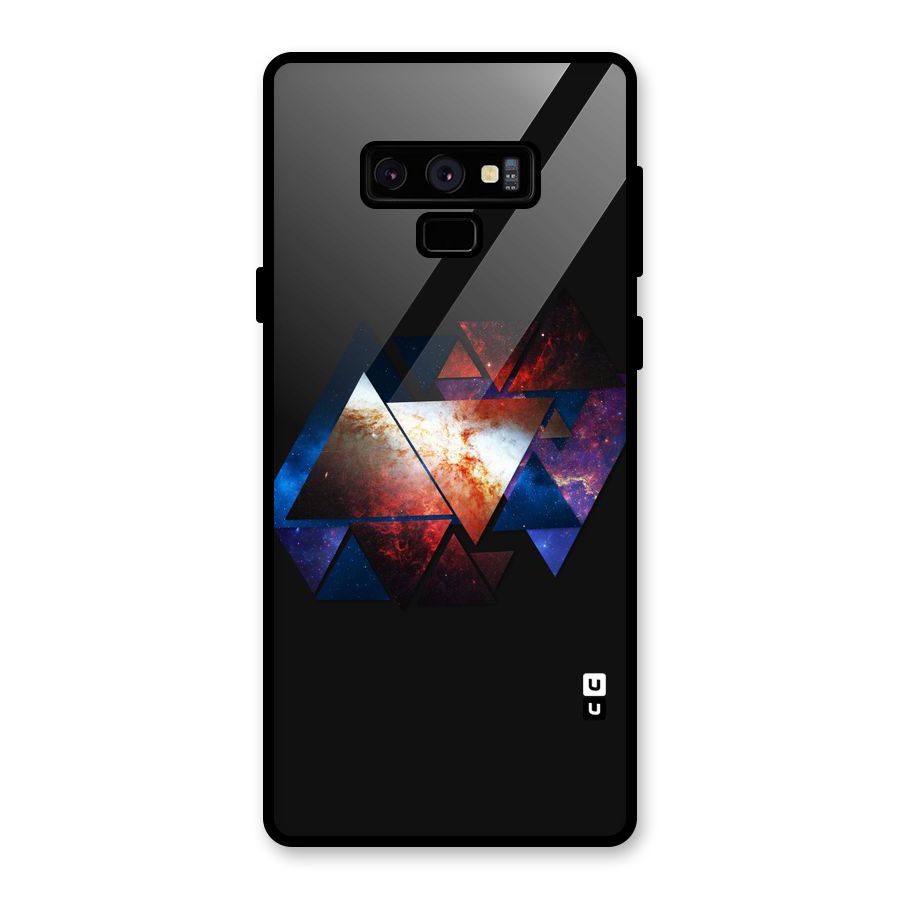 Fire Galaxy Triangles Glass Back Case for Galaxy Note 9