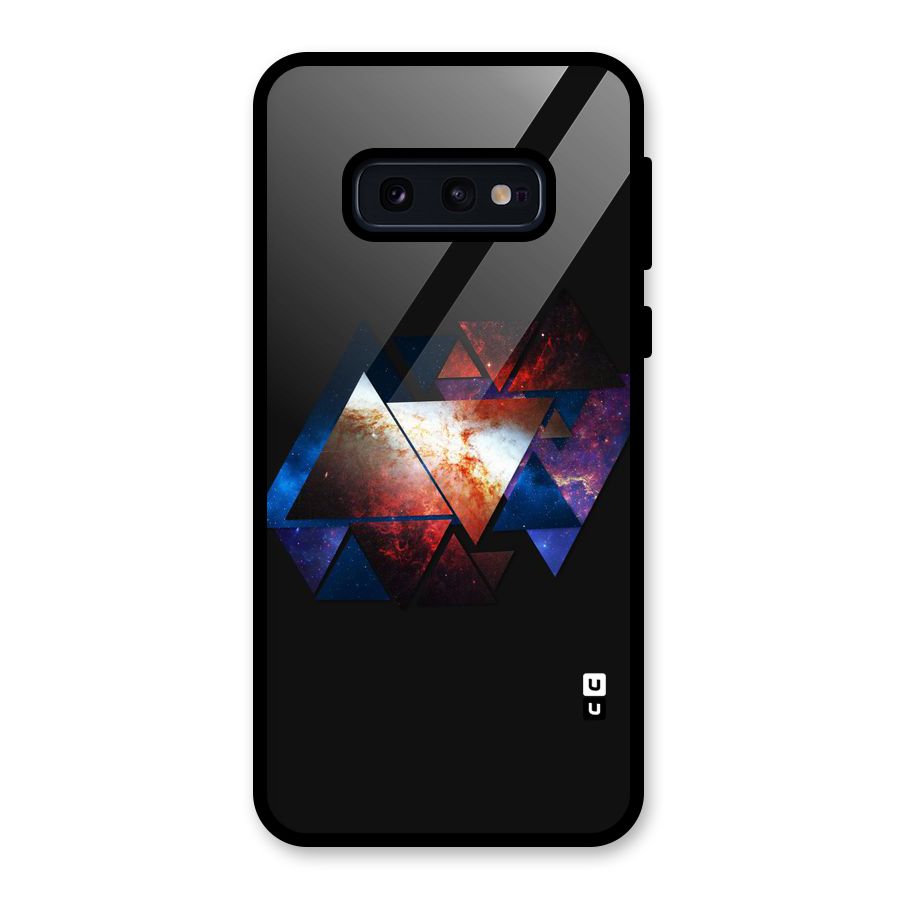 Fire Galaxy Triangles Glass Back Case for Galaxy S10e