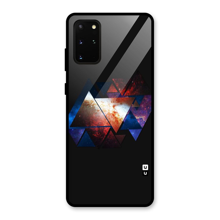 Fire Galaxy Triangles Glass Back Case for Galaxy S20 Plus