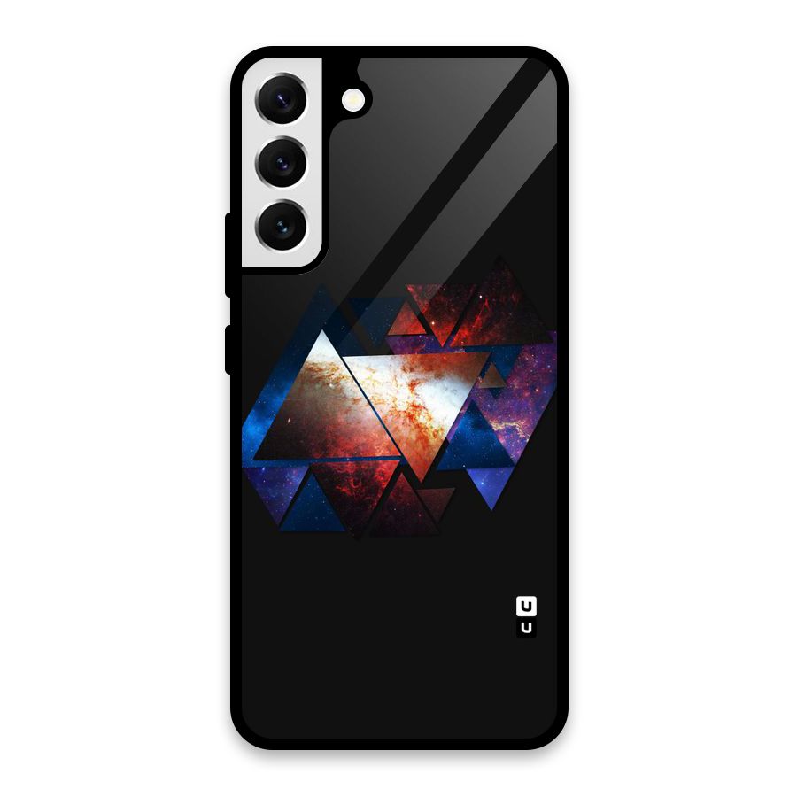Fire Galaxy Triangles Glass Back Case for Galaxy S22 Plus 5G