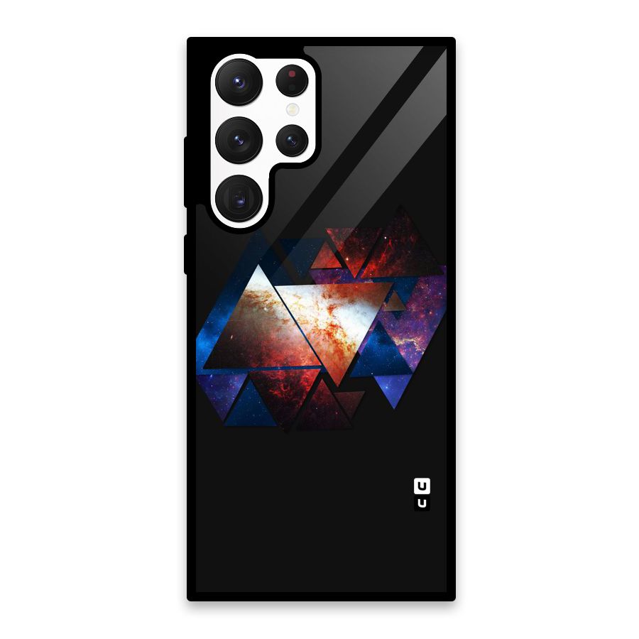 Fire Galaxy Triangles Glass Back Case for Galaxy S22 Ultra 5G