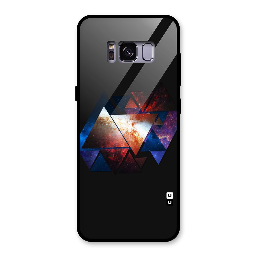 Fire Galaxy Triangles Glass Back Case for Galaxy S8