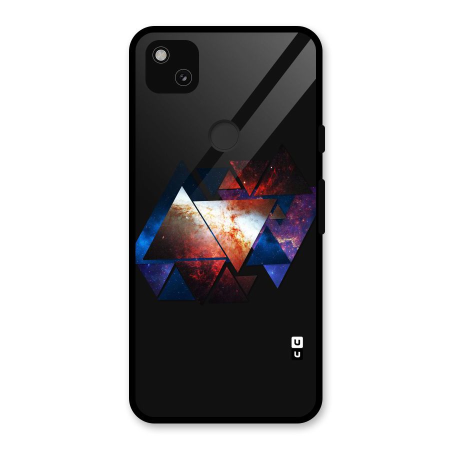 Fire Galaxy Triangles Glass Back Case for Google Pixel 4a