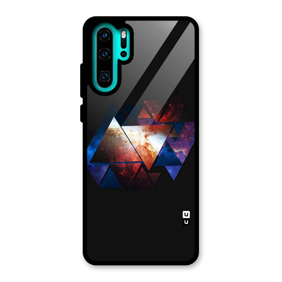 Fire Galaxy Triangles Glass Back Case for Huawei P30 Pro