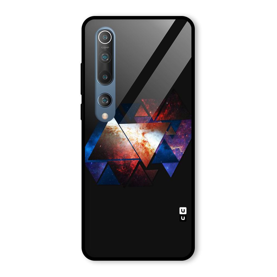 Fire Galaxy Triangles Glass Back Case for Mi 10