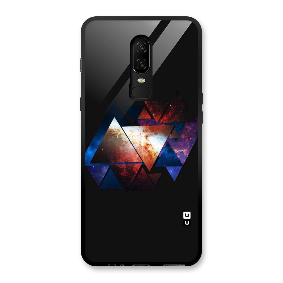 Fire Galaxy Triangles Glass Back Case for OnePlus 6