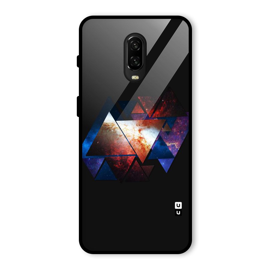 Fire Galaxy Triangles Glass Back Case for OnePlus 6T