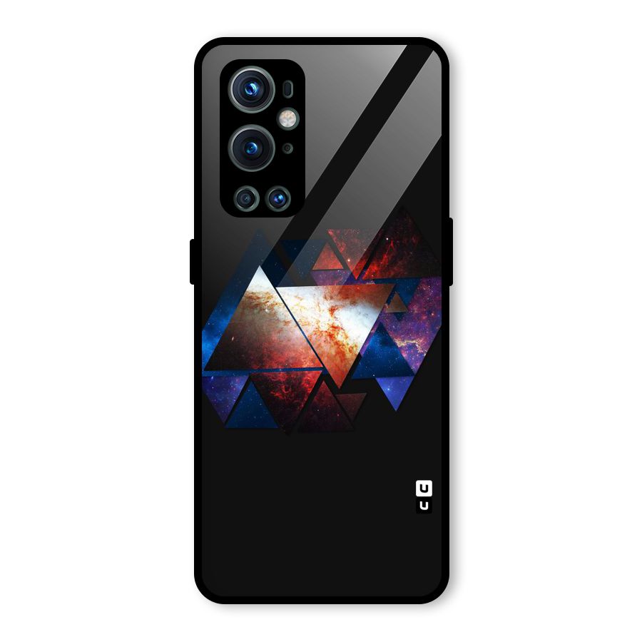 Fire Galaxy Triangles Glass Back Case for OnePlus 9 Pro