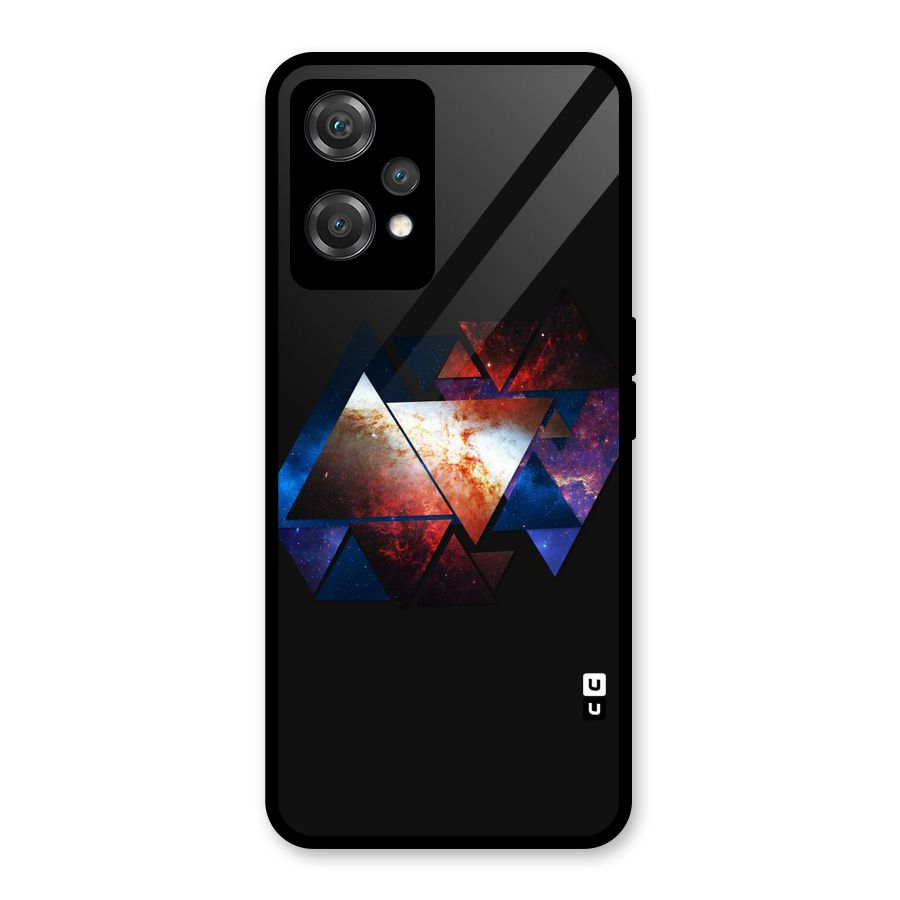 Fire Galaxy Triangles Glass Back Case for OnePlus Nord CE 2 Lite 5G