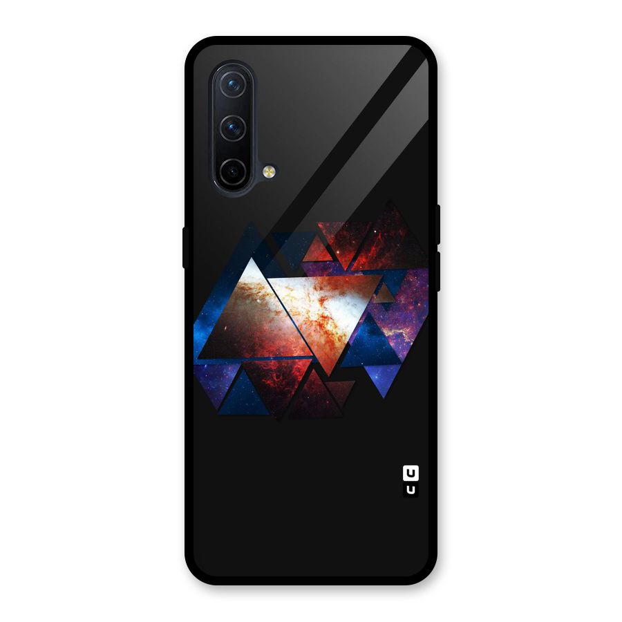 Fire Galaxy Triangles Glass Back Case for OnePlus Nord CE 5G