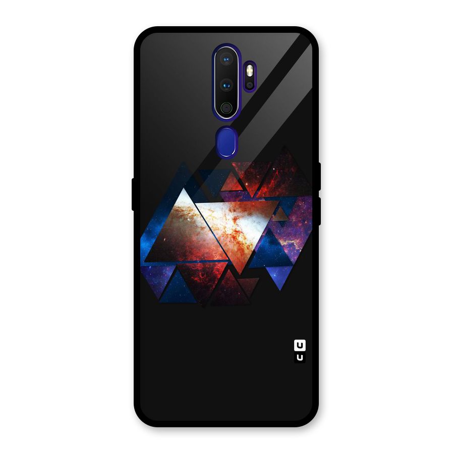 Fire Galaxy Triangles Glass Back Case for Oppo A9 (2020)