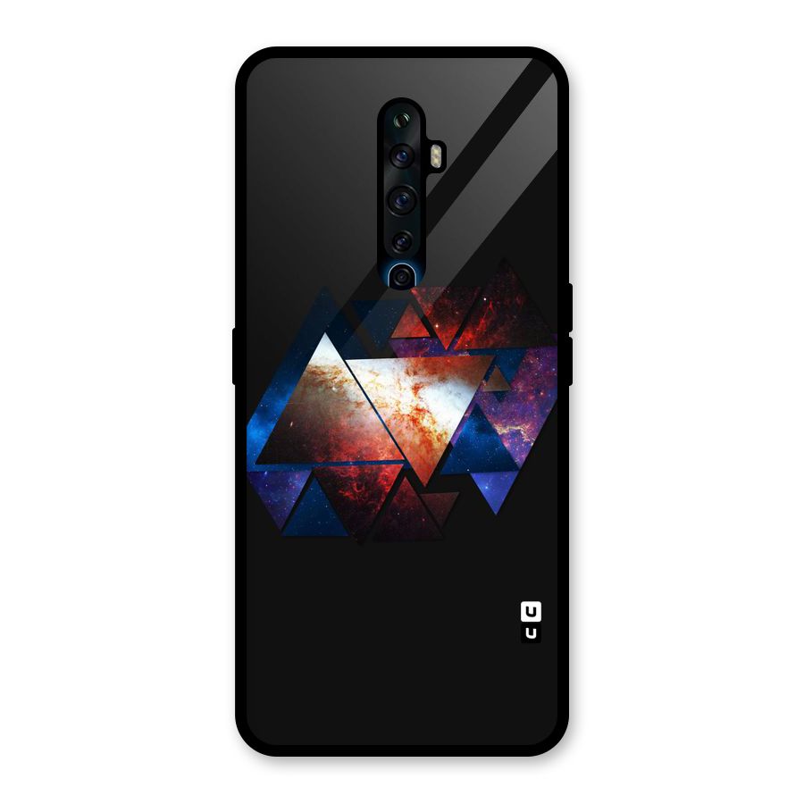 Fire Galaxy Triangles Glass Back Case for Oppo Reno2 Z