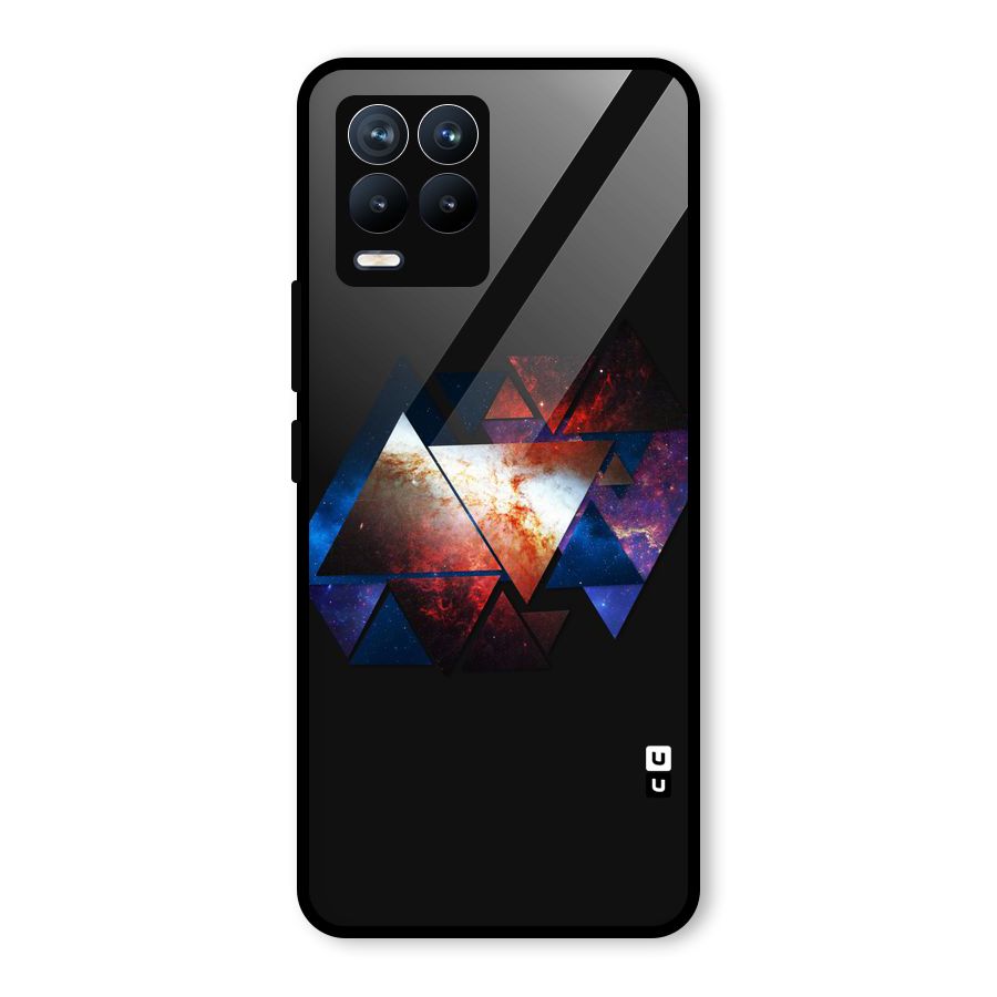 Fire Galaxy Triangles Glass Back Case for Realme 8 Pro