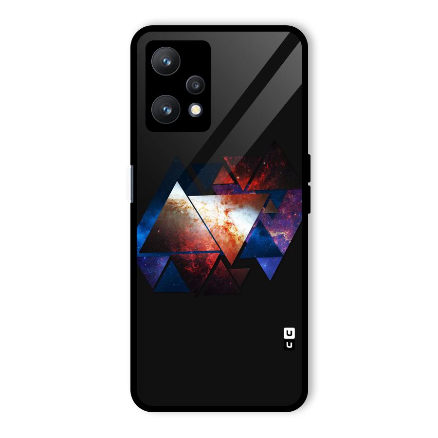 Fire Galaxy Triangles Glass Back Case for Realme 9 Pro 5G