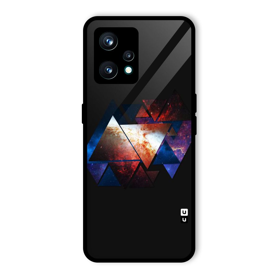 Fire Galaxy Triangles Glass Back Case for Realme 9 Pro Plus 5G