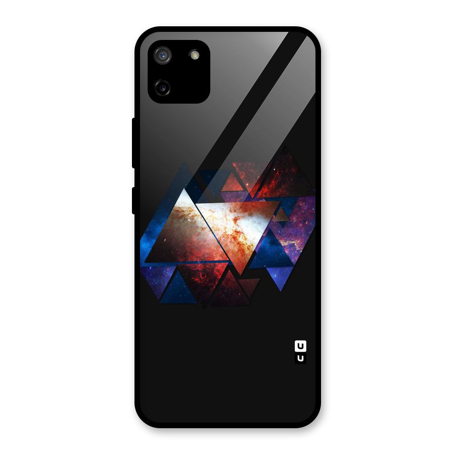 Fire Galaxy Triangles Glass Back Case for Realme C11