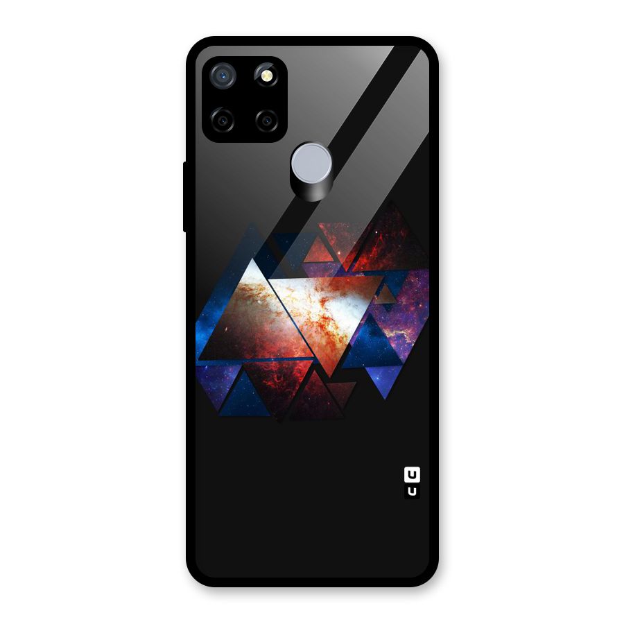 Fire Galaxy Triangles Glass Back Case for Realme C12