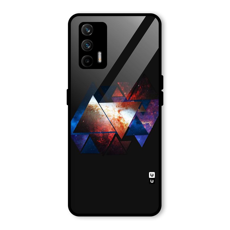 Fire Galaxy Triangles Glass Back Case for Realme GT 5G