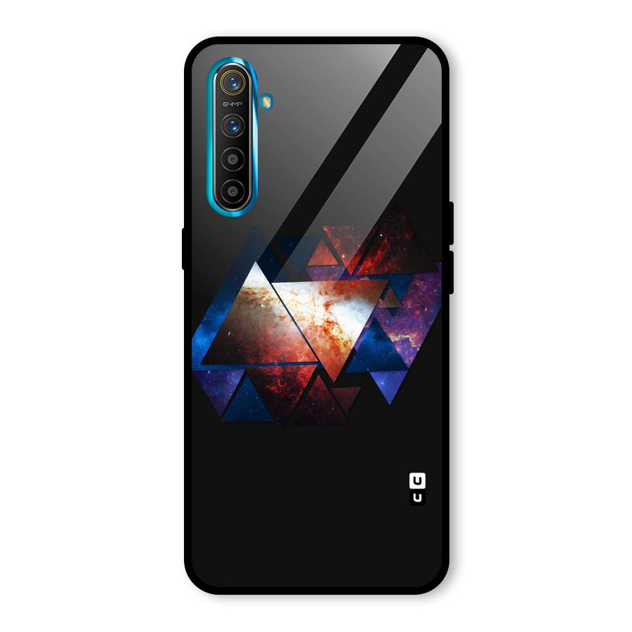 Fire Galaxy Triangles Glass Back Case for Realme X2