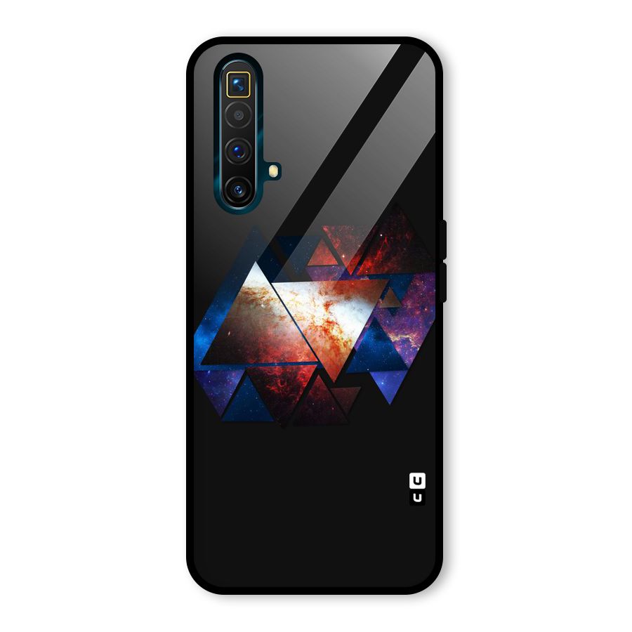 Fire Galaxy Triangles Glass Back Case for Realme X3
