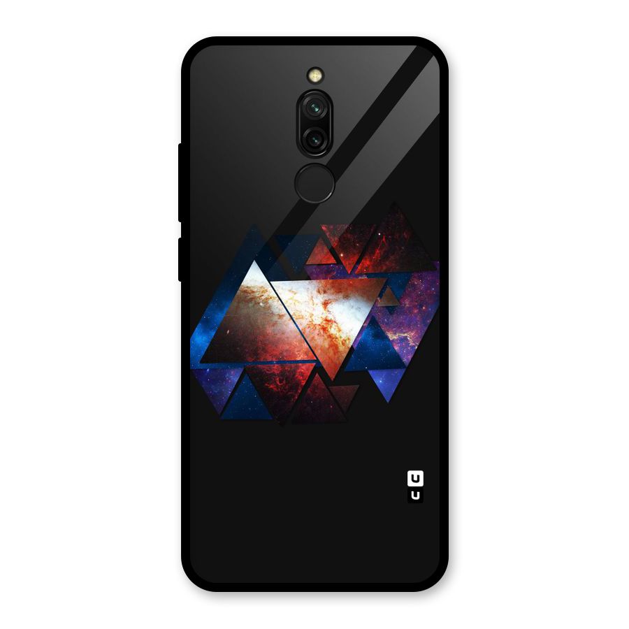 Fire Galaxy Triangles Glass Back Case for Redmi 8