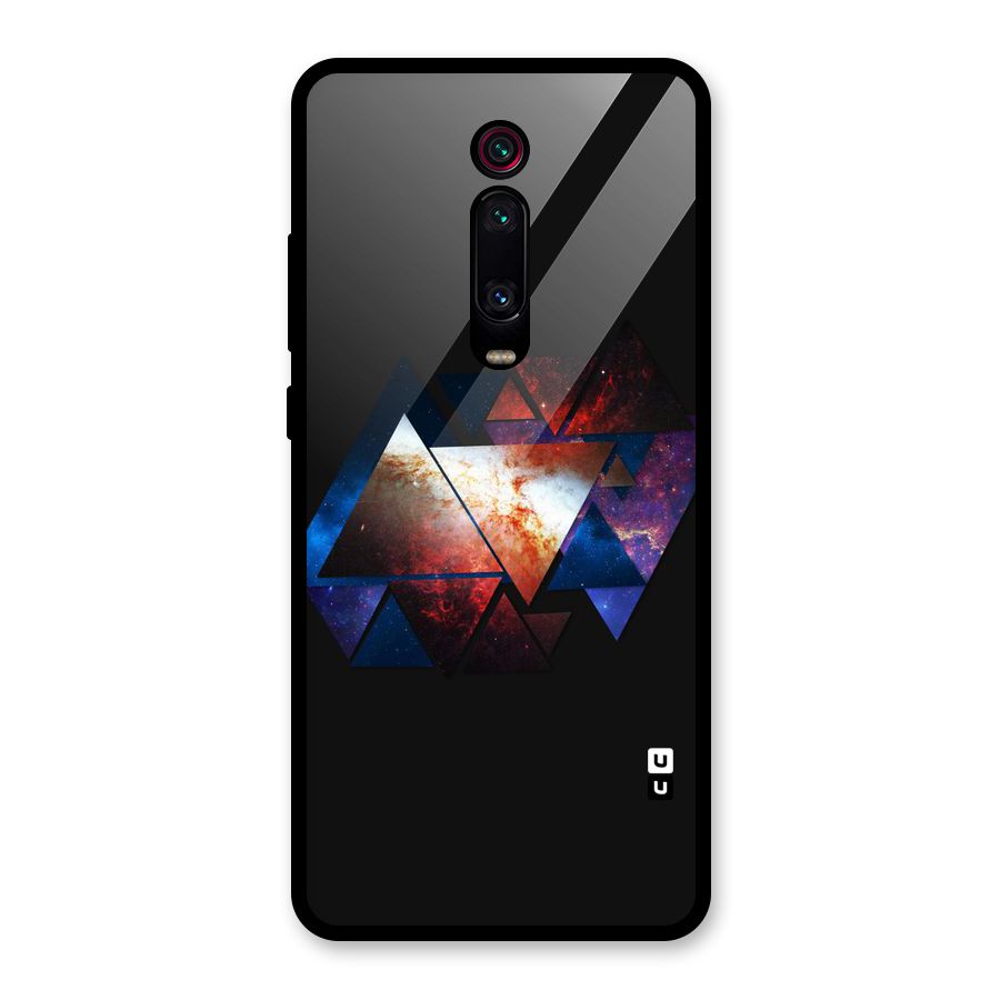 Fire Galaxy Triangles Glass Back Case for Redmi K20 Pro