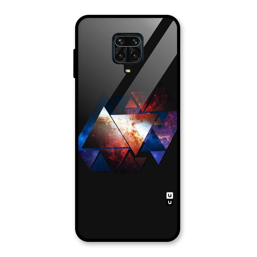 Fire Galaxy Triangles Glass Back Case for Redmi Note 10 Lite
