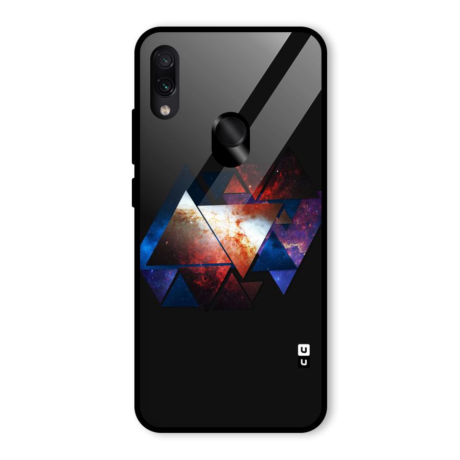 Fire Galaxy Triangles Glass Back Case for Redmi Note 7 Pro