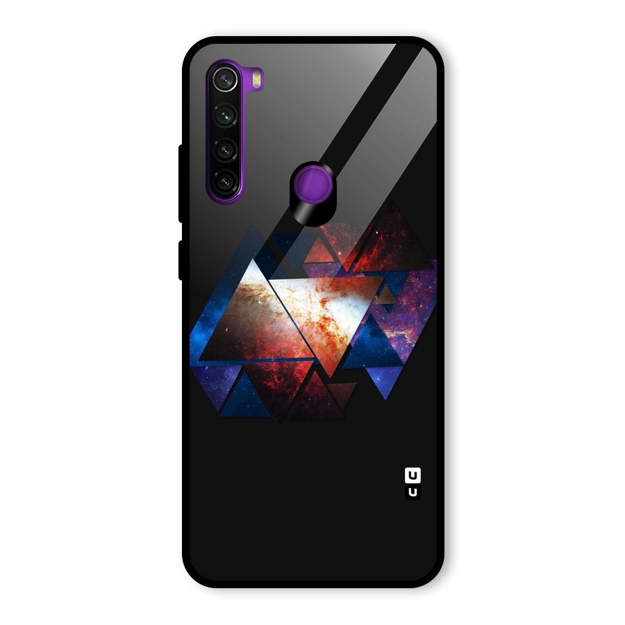 Fire Galaxy Triangles Glass Back Case for Redmi Note 8