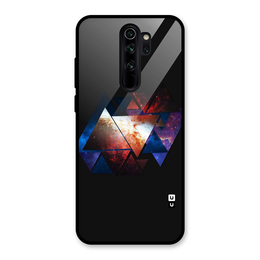 Fire Galaxy Triangles Glass Back Case for Redmi Note 8 Pro