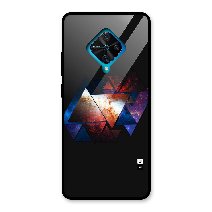 Fire Galaxy Triangles Glass Back Case for Vivo S1 Pro