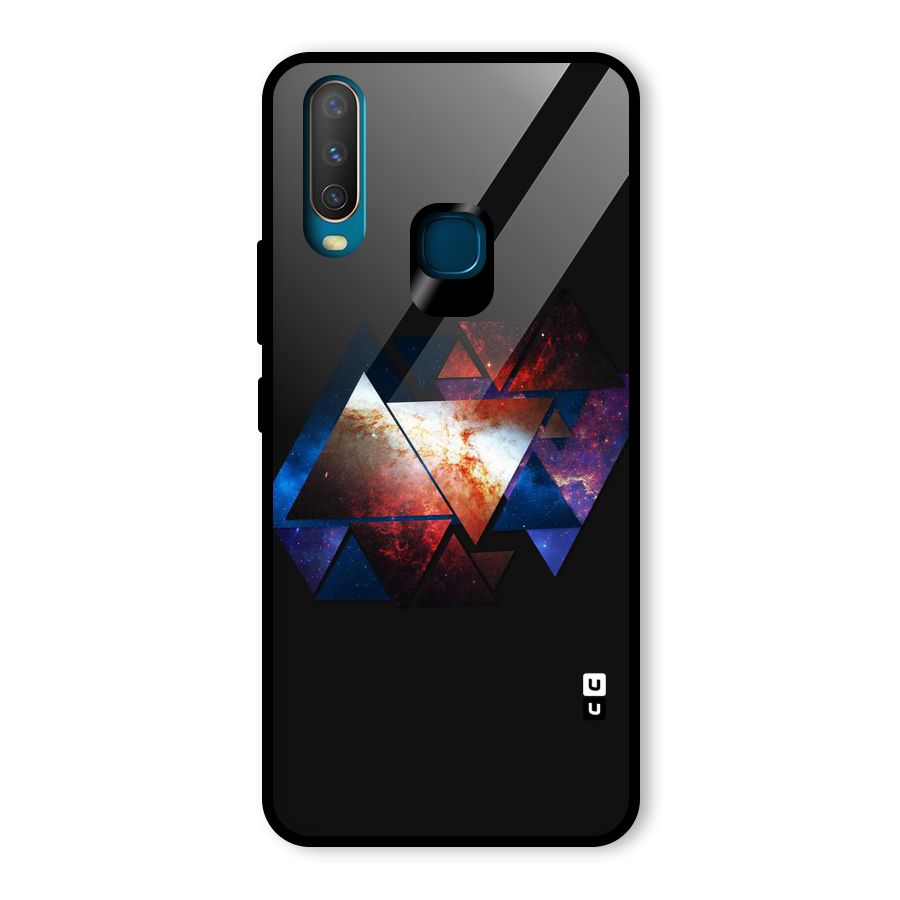 Fire Galaxy Triangles Glass Back Case for Vivo U10