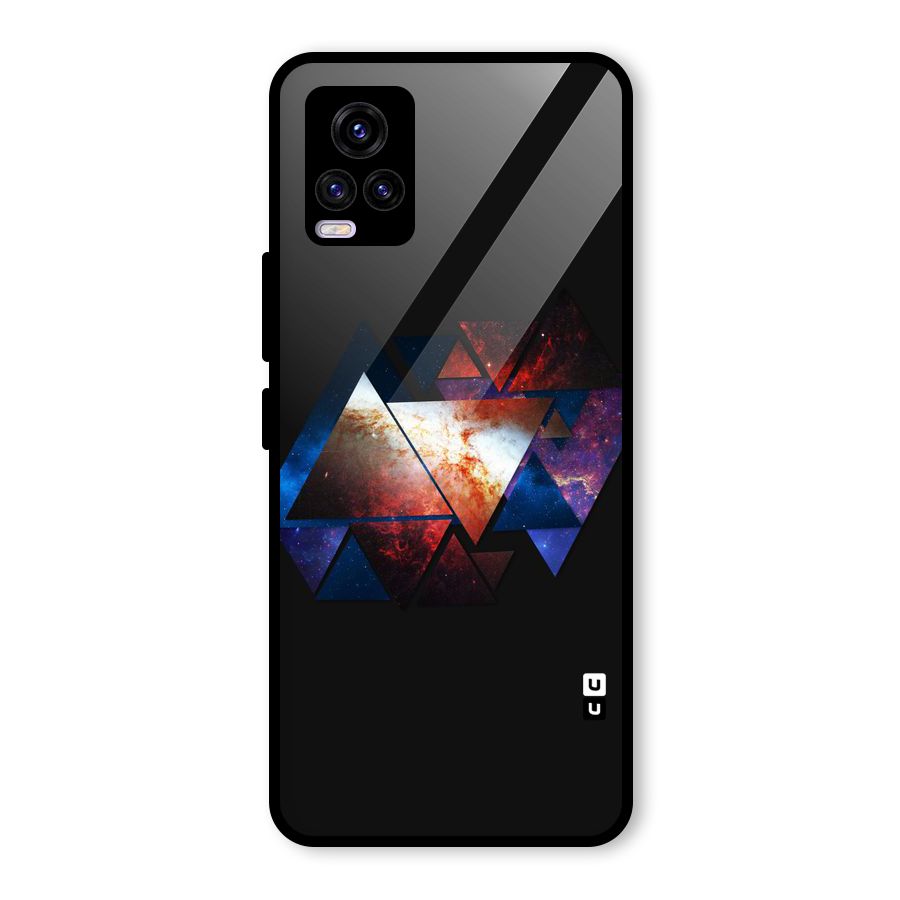 Fire Galaxy Triangles Glass Back Case for Vivo V20