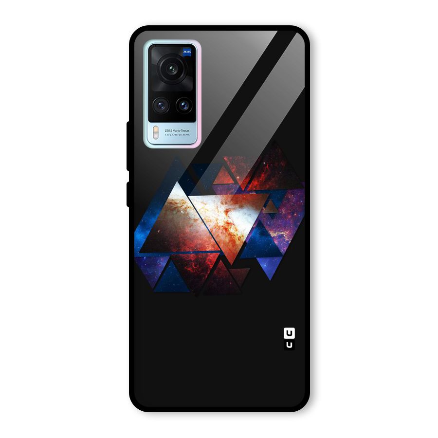 Fire Galaxy Triangles Glass Back Case for Vivo X60