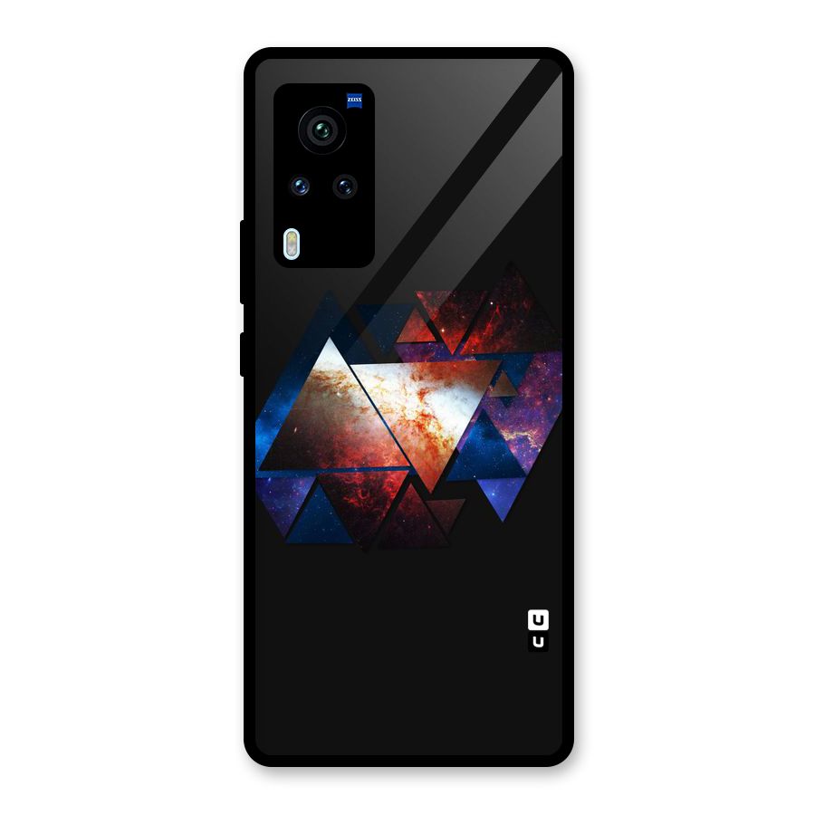 Fire Galaxy Triangles Glass Back Case for Vivo X60 Pro