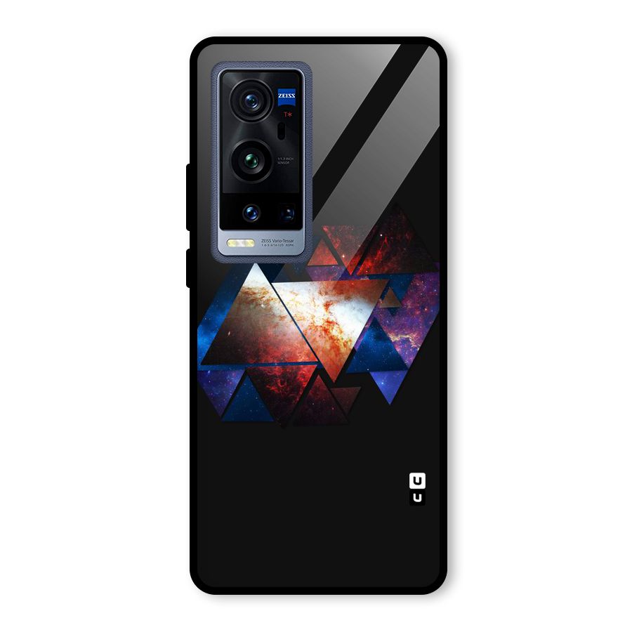 Fire Galaxy Triangles Glass Back Case for Vivo X60 Pro Plus