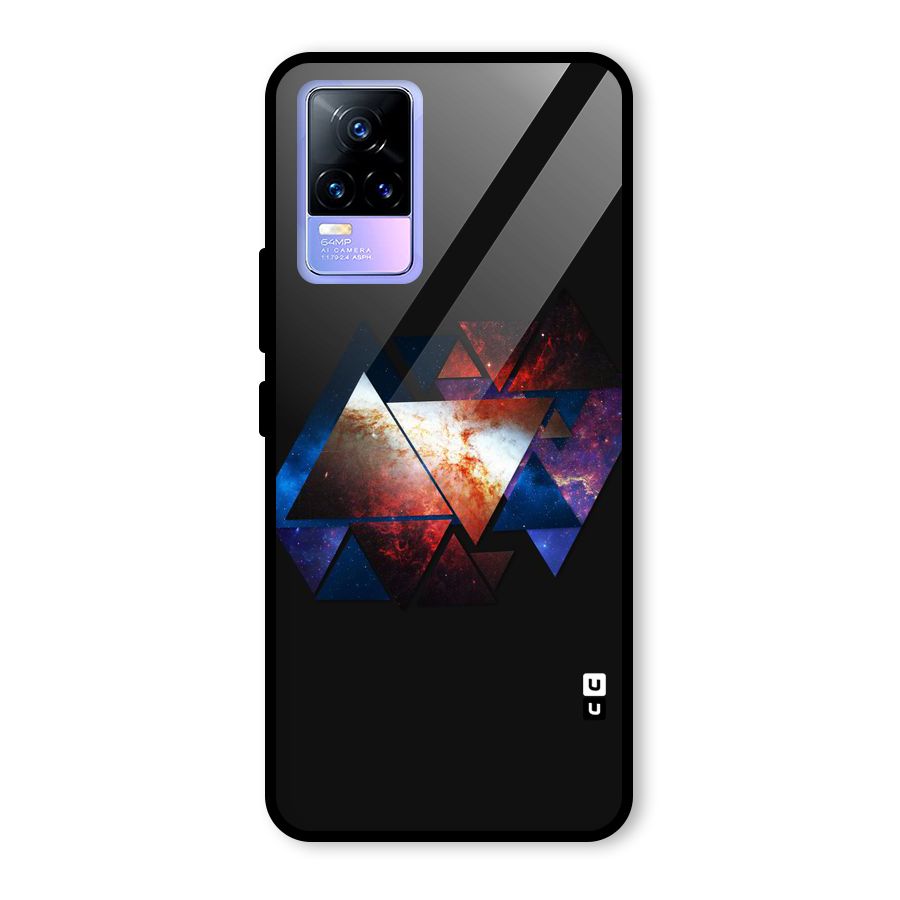 Fire Galaxy Triangles Glass Back Case for Vivo Y73