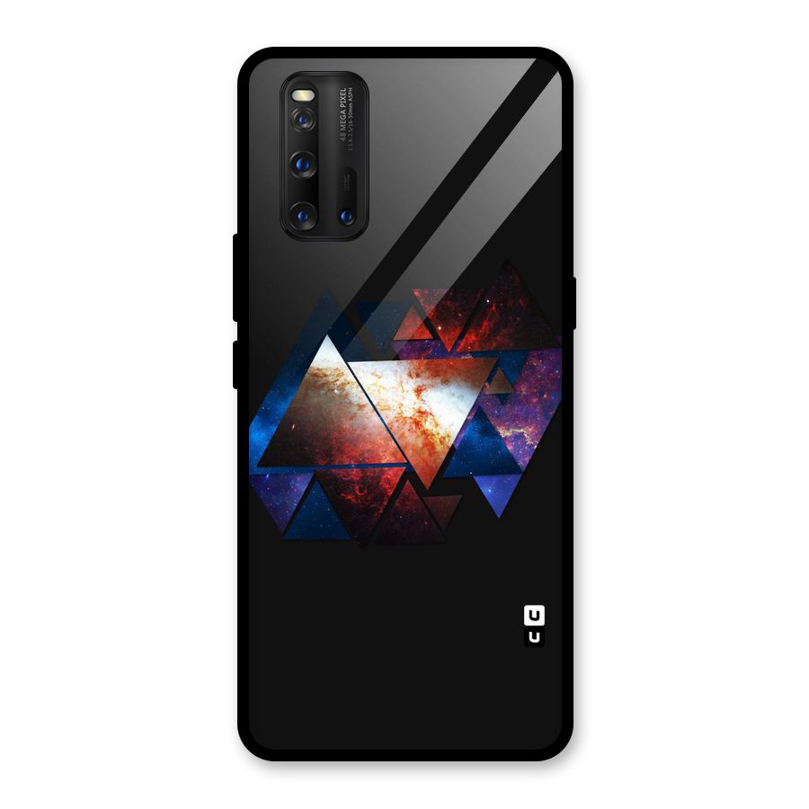 Fire Galaxy Triangles Glass Back Case for Vivo iQOO 3