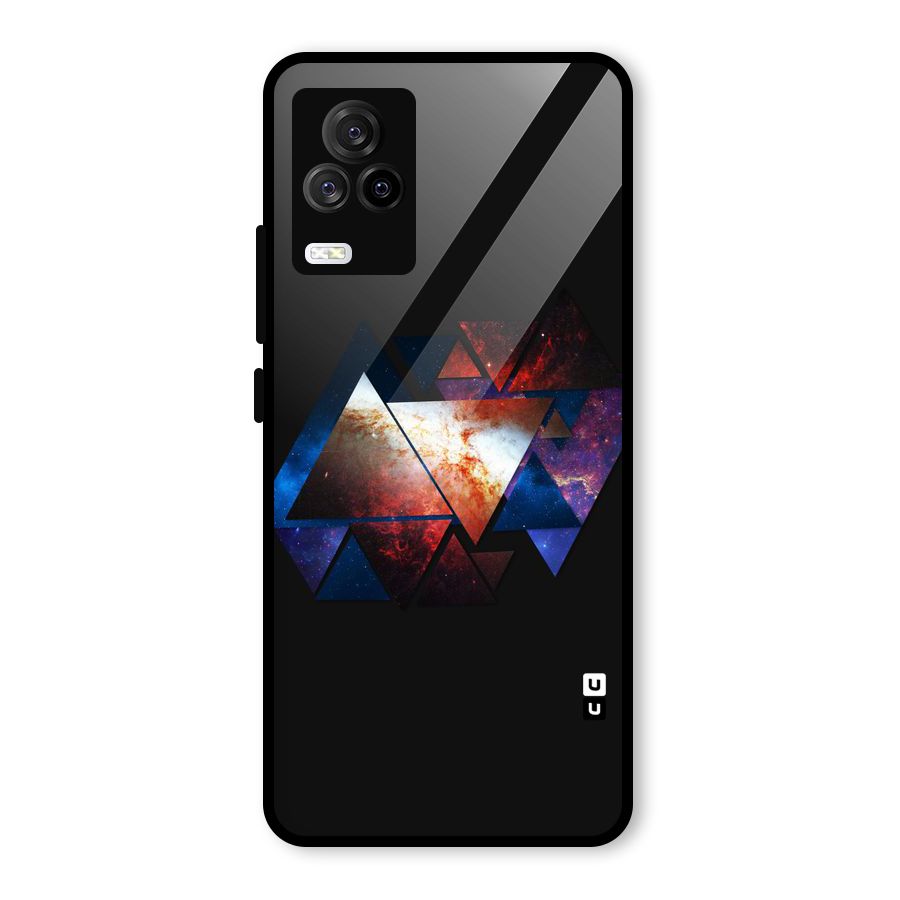 Fire Galaxy Triangles Glass Back Case for Vivo iQOO 7 Legend 5G
